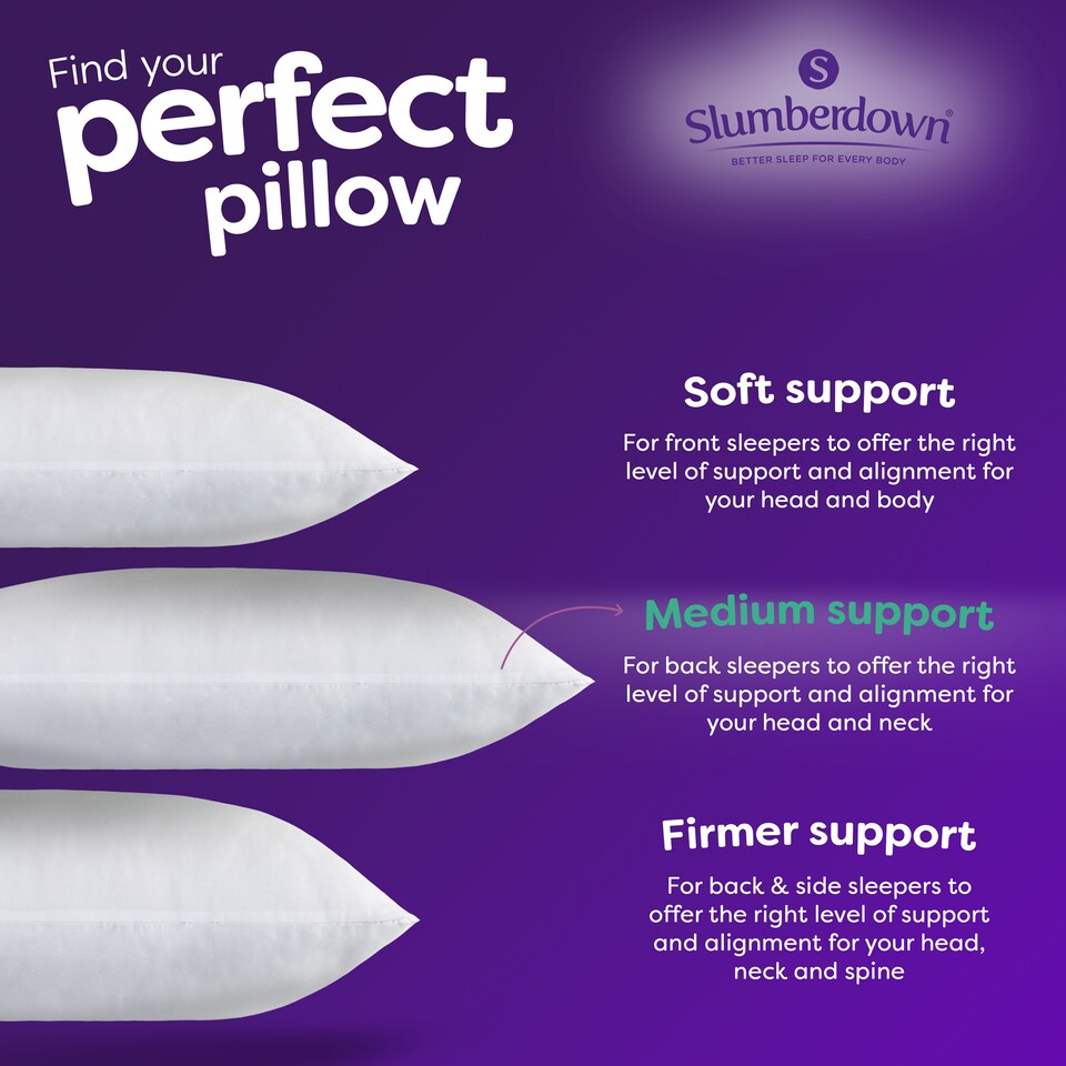 image 1 of Slumberdown Feels Like Down Pillow, Medium Support, 2 Pack