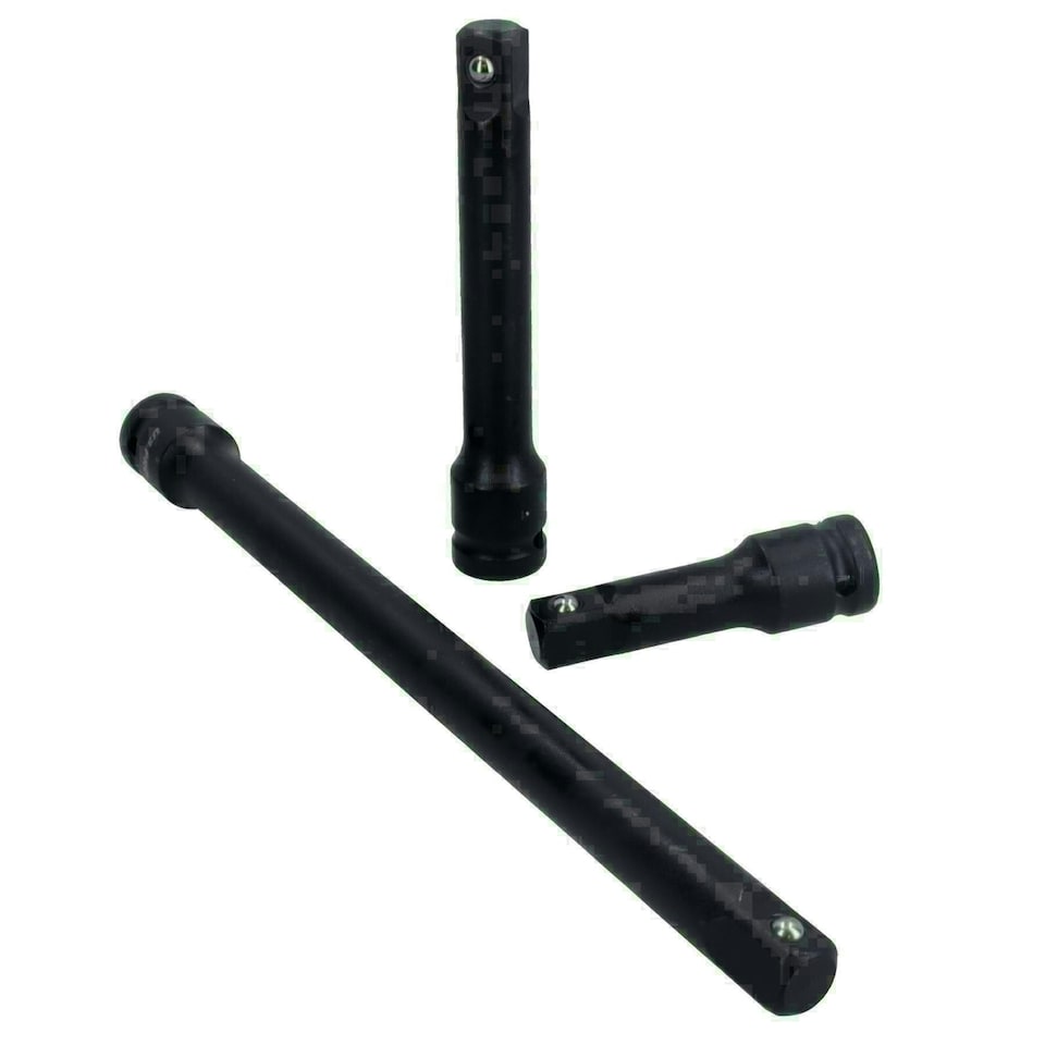 image 1 of 1/2" Drive Impacted Impact Socket Extension Bar Set 75mm 125mm 250mm 3pc