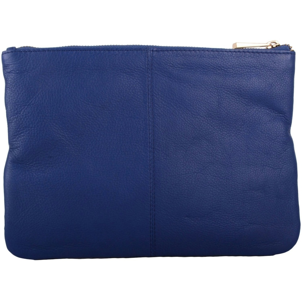 image 1 of Soft Leather Clutch Bag / Pouch with Wrist Strap and Diamond Design Blue | Blue