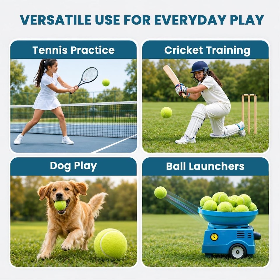 image 1 of BLUOM Pack Of 24 Tennis Balls Pack with Mesh Carry Bag for All Courts Pressureless