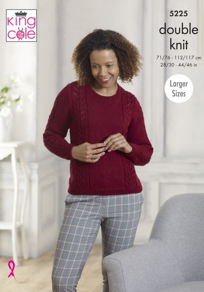 King Cole Majestic DK Knitting Pattern 5225, Cardigans and Sweaters for Women - 28 - 46 Inches