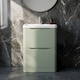 image 3 of Balterley Dunwood Contemporary 2 Drawer Floor Standing Vanity Unit with Basin, Satin Green, 600mm