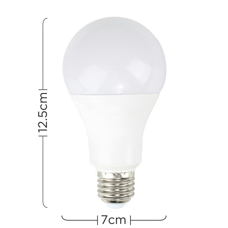 image 1 of ValueLights 4 Pack E27 White Plastic GLS LED 15W Cool White 6500K 1520lm Light Bulb