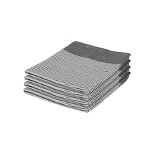 Nicola Spring Cotton Tea Towels - 70cm x 50cm - Grey Pinstripe - Pack of 4