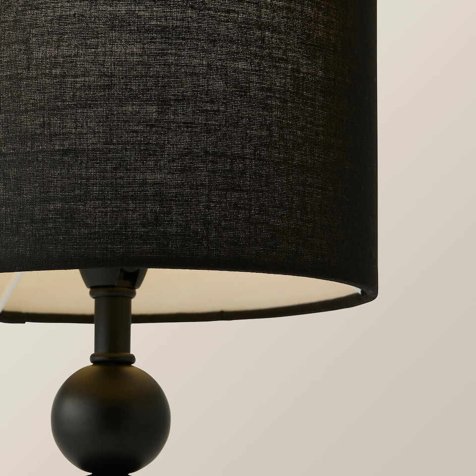 image 1 of ValueLights Marissa Black Stacked Ball Table Lamp Light