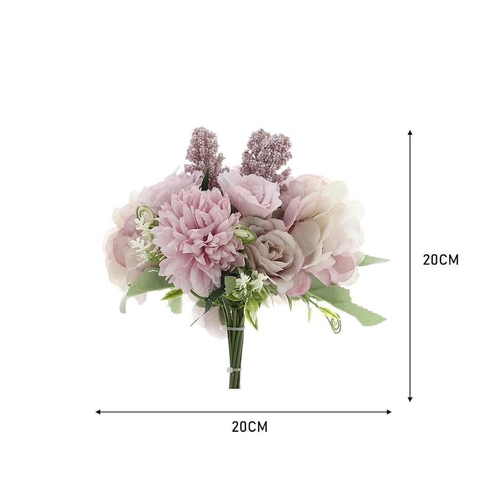 image 1 of Living and Home Artificial Bouquet Flower Home Wedding Decor - Purple