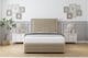 image 2 of Sloomy Ashford Almond Coniston Divan Bed Base 2 Drawers Right Side With 54 Inch Floor Standing Headboard & 12 Inch Matching Footboard | Cream | Almond | Small Single | 1