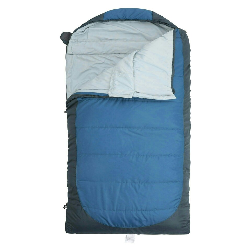 image 1 of Mountain Warehouse Microlite Sleeping Bag with Inner Pocket Two Way Zip Camp Bed Right Handed Zip - Long length (215cm) Blue