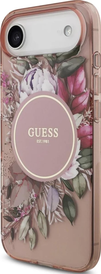 image 1 of Guess IML Flowers Strap Case with MagSafe for iPhone 17 Air 6.5 Pink - GUHMP17MHFWBRCESP