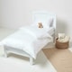 image 2 of Homescapes White Cotton Stripe Cot Bed Fitted Sheets 330 Thread Count, 2 Pack | White | One Size