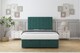 image 1 of Sloomy Langston Emerald Plush Ottoman Bed Base With 26" Strutted Headboard 4' Small Double | Green | Emerald | Small Double | 1