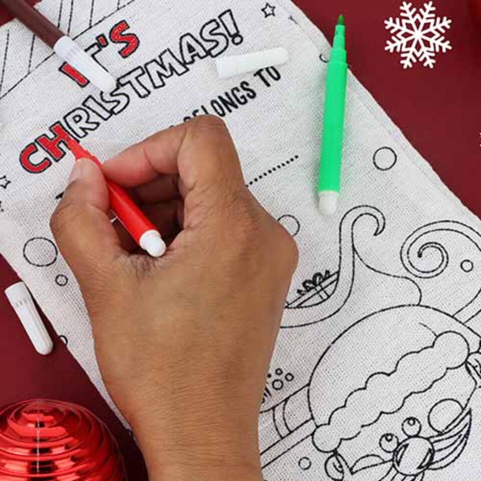 image 1 of Colour Your Own Christmas Stocking