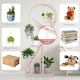 image 9 of COSTWAY 5 Tier Plant Stand Heart-shaped Ladder Shelf | Pink