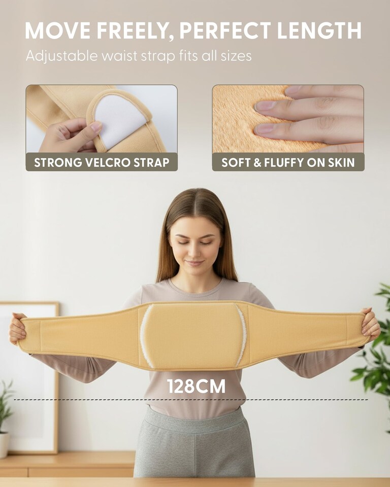 image 1 of Keplin 2L Hot Water Bottle with Plush Waist Belt Cover Natural Rubber