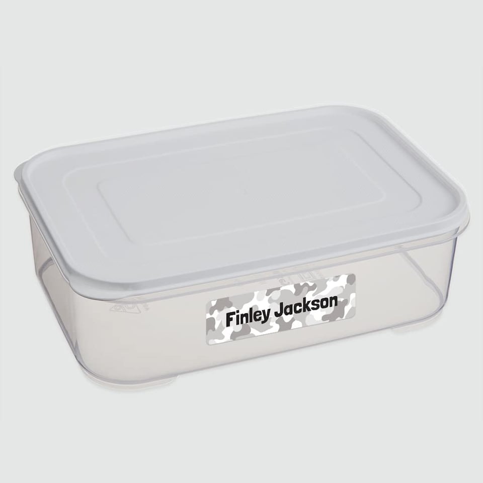 image 1 of Dotty About Paper 50 x Personalised School Name Labels Cool Camouflage Grey