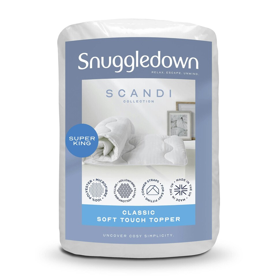 image 1 of Snuggledown Scandinavian Hollowfibre Mattress Topper, Super King