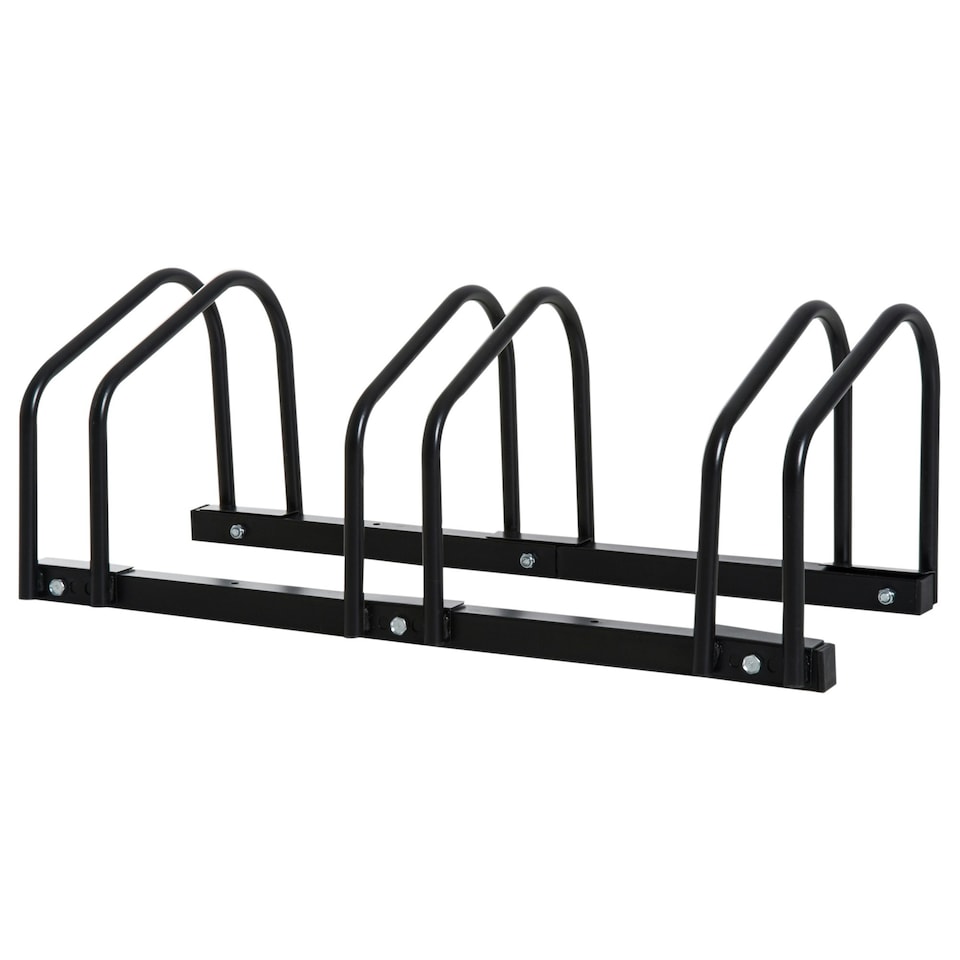 image 1 of HOMCOM Bike Parking Rack Bicycle Locking Storage Stand for 3 Cycling