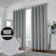 image 1 of Luxury Enhanced Living Grey Velvet, Supersoft, 100% Blackout, Thermal Pair of Curtains with Eyelet Top - 46 x 54 inch (117x137cm)