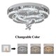 image 2 of Crystal LED Ceiling Light Silver Chandelier 3 Color Lights 50x24cm Wall