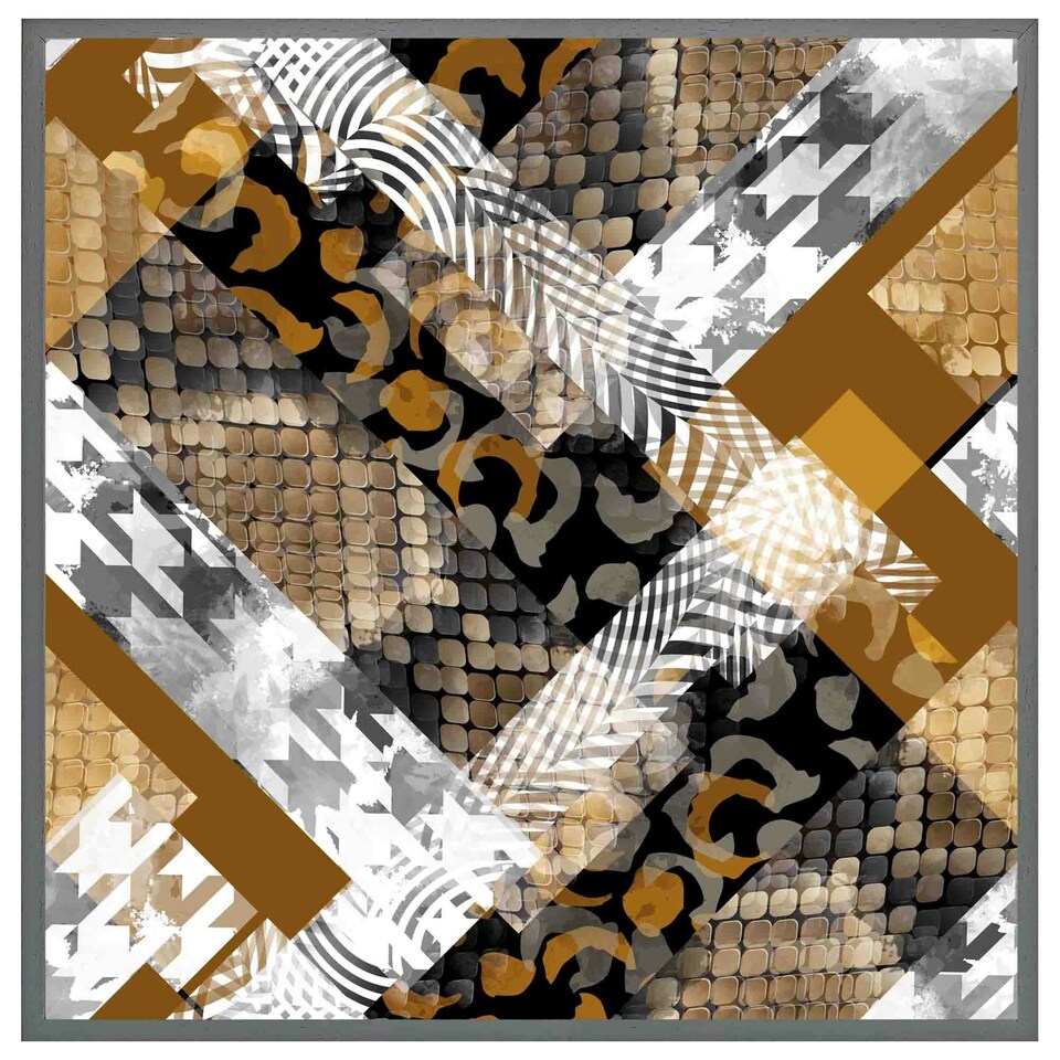 image 1 of Geometric snake skin & patterns (Picutre Frame) Brown | Oak | M