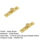 image 2 of 2 PACK Satin Brass Cupboard Knob with Backplate - 30mm Knurling Design - Kitchen Cabinet Knob