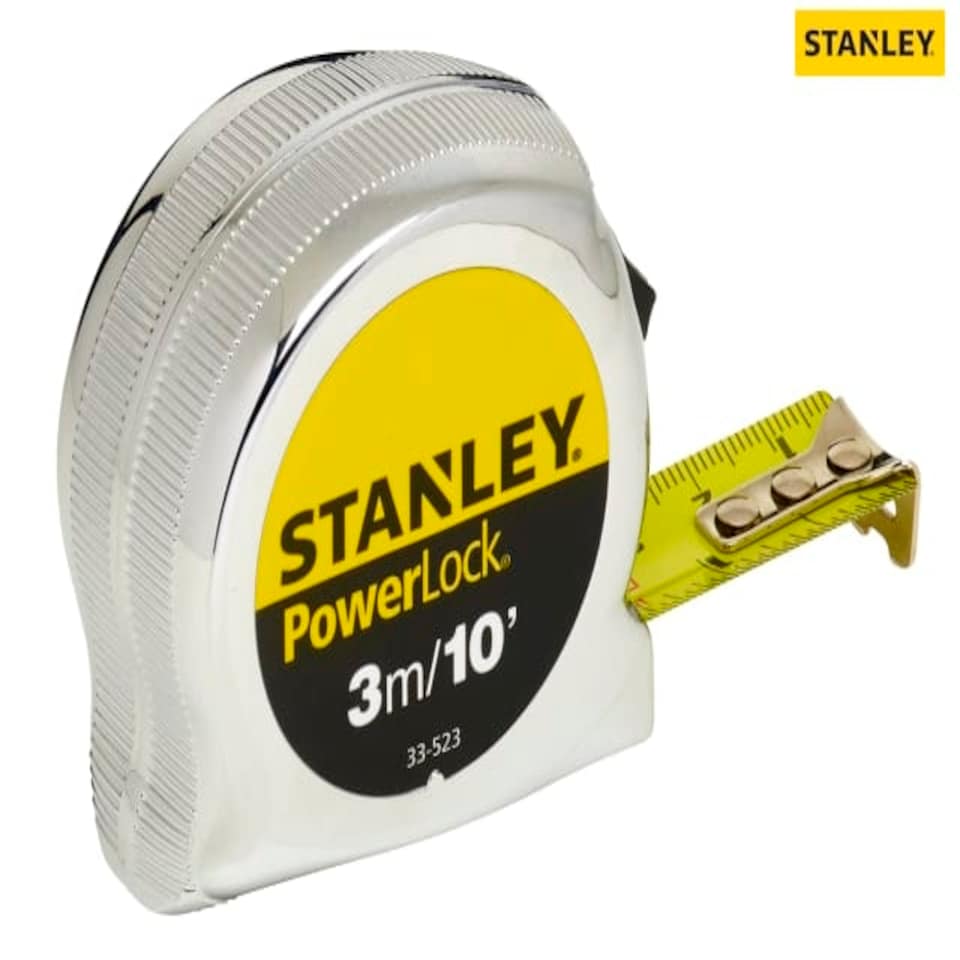 image 1 of Stanley Tools Powerlock Classic Pocket Tape 3M/10Ft (Width 19Mm)