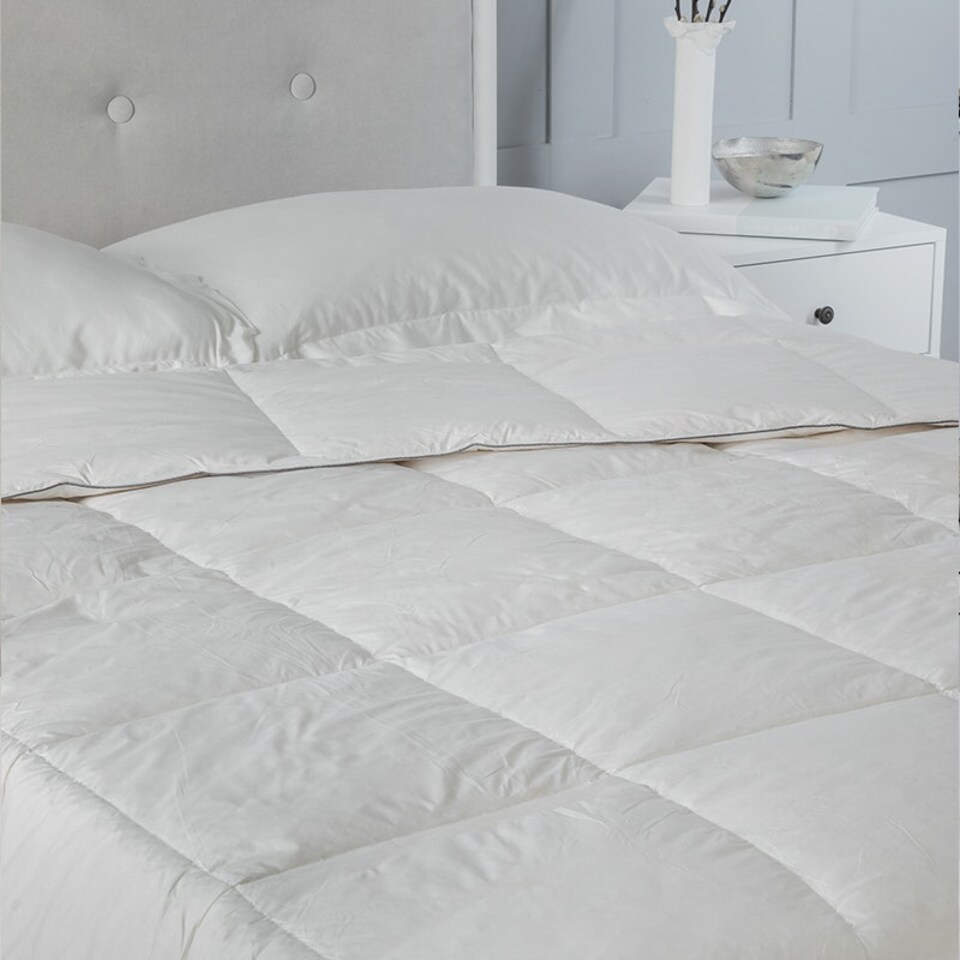 image 1 of Luxury 13.5 Tog Duck Feather And Down Duvet 100% Cotton Cover Double White