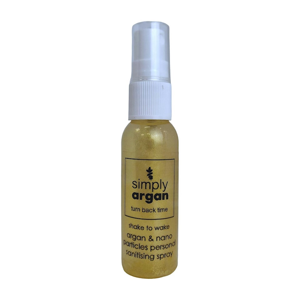 gold argan and nano particle sanitising spray 30ml
