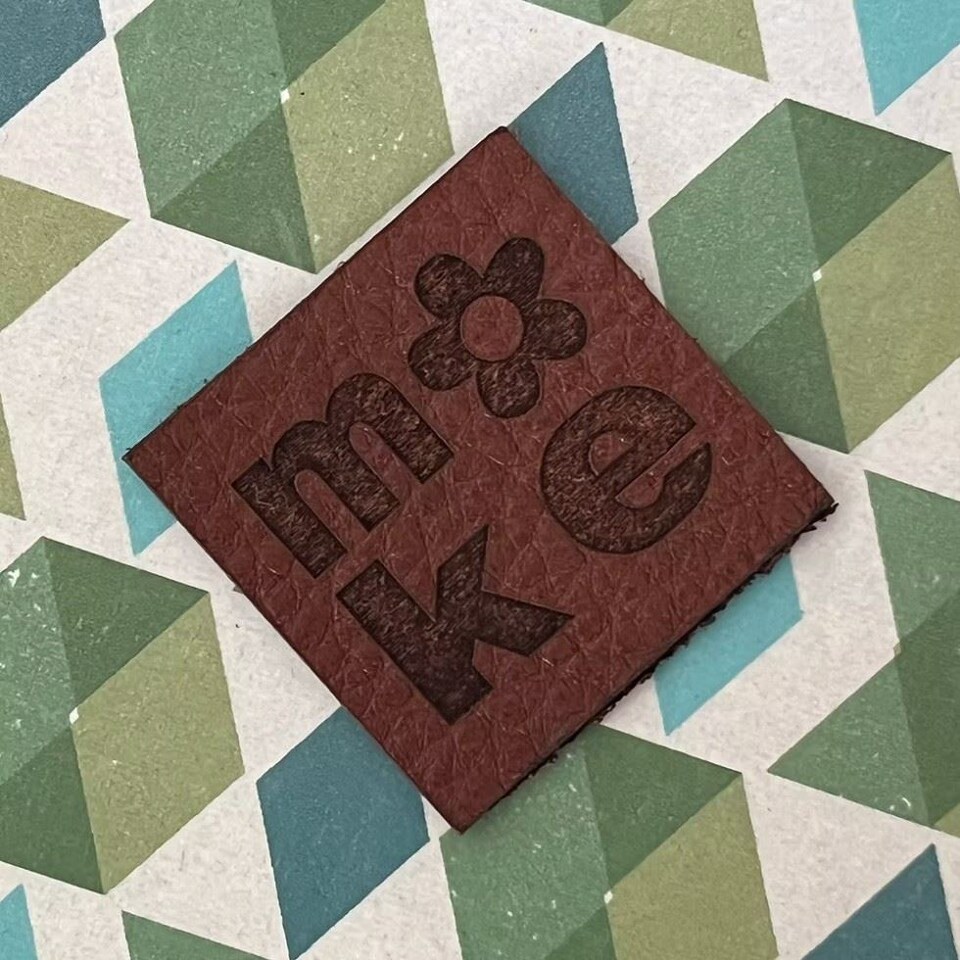 Two Stitches Walnut Make Leather Labels for Dressmaking - each