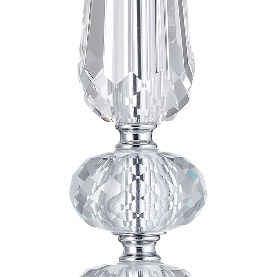 image 1 of Contemporary Transparent K9 Crystal Glass Table Lamp Base with Faceted Spheres | Clear | Transparent | 1
