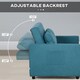 image 5 of HOMCOM 2 Seater Sofa Bed, 120 cm Convertible Bed Settee, Modern Fabric Loveseat Sofa Couch with 2 Cushions, Side Pockets for Living Room, Guest Room, Blue