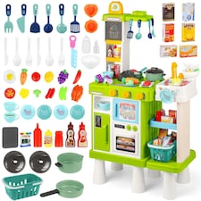 Large Kitchen Playset for Kids (Green) - Pretend Cooking Toy Gift for Boys & Girls