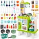 image 1 of Large Kitchen Playset for Kids (Green) - Pretend Cooking Toy Gift for Boys & Girls