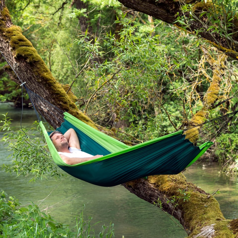 image 1 of Amazonas Ultralight Camping Hammock – Silk Traveller Forest