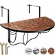 image 7 of Hanging table with mosaic pattern 75x65x62cm | Brown | terracotta/white | 1