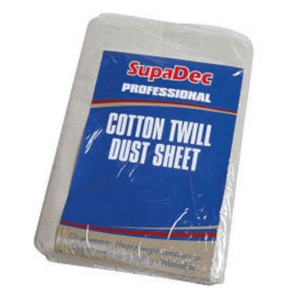 SupaDec Cotton Twill Dust Sheet - White - 3.6 x 3.6m