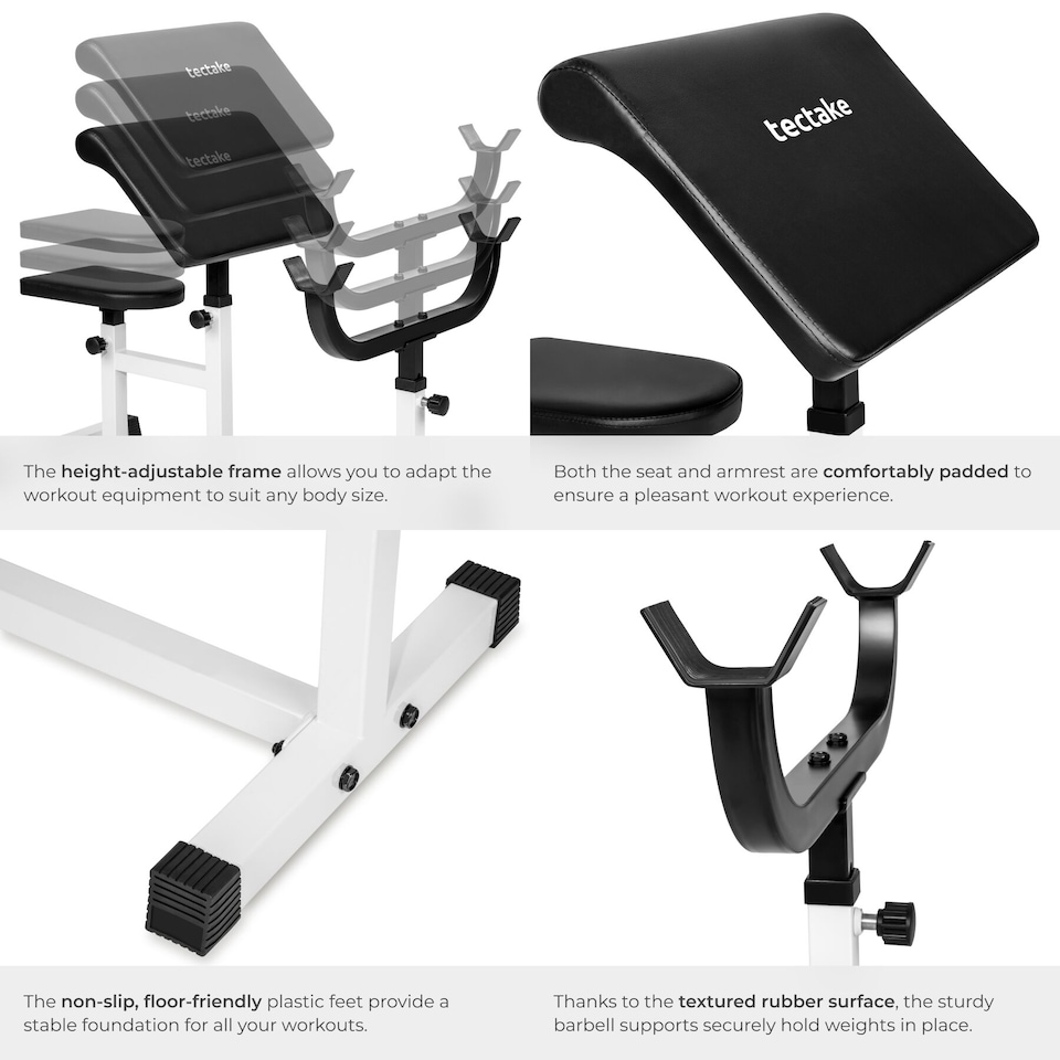 image 1 of Bicep curls weight bench