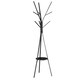 image 1 of HOMCOM 180cm Free Standing Coat Rack Metal Shelf Holder Stand Hat Hanger Black