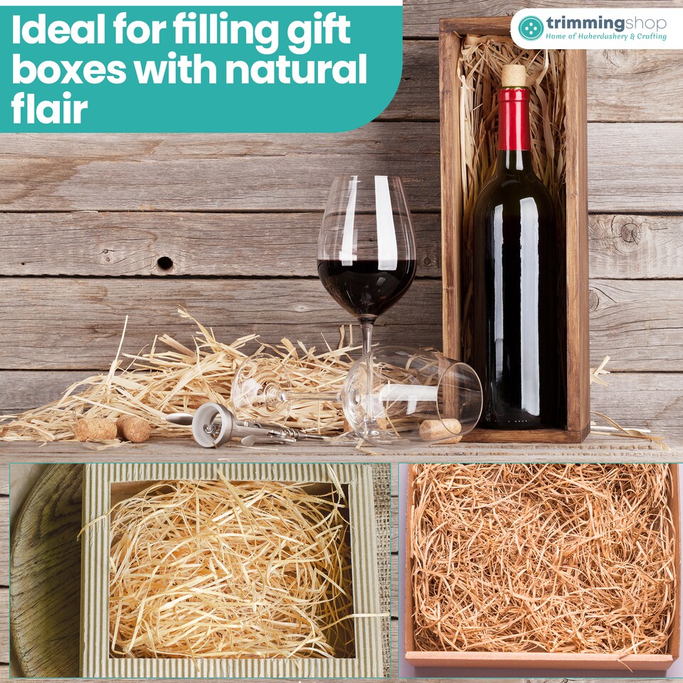 image 1 of 50gms Thin Natural Raffia Ribbon Bundles for Gift Wrapping