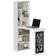 image 1 of HOMCOM Folding Convertible Desk with Blackboard and Bookshelf, White