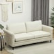 image 2 of HOMCOM Modern 3 Seater Sofa for Living Room, Fabric Couch Settee, Cream Cream | Cream