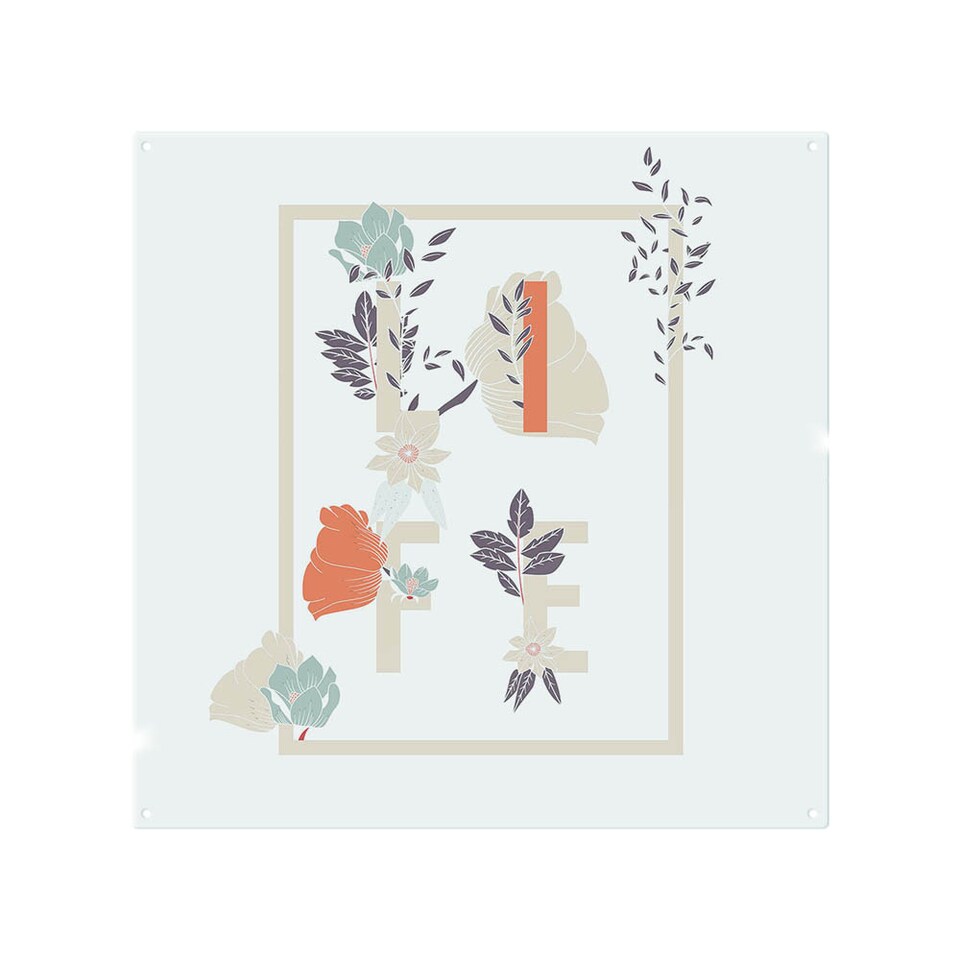 image 1 of Life & Flowers Splash Back | White
