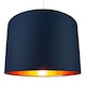 image 2 of Modern Midnight Blue Cotton 16 Inch Floor-Pendant Lamp Shade with Shiny Copper Inner | Blue