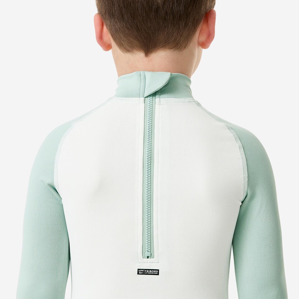 image 1 of Decathlon Baby/Kids’ Long-Sleeve UV-Protection Swimming Suit Blue Print
