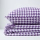 image 5 of Homescapes Houndstooth Cotton Cushion Cover Purple - 60 x 60 cm | Purple | Purple | 60 x 60 cm