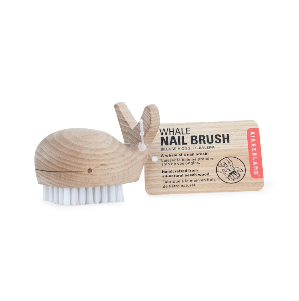 Kikkerland Wooden Whale Design Nail Brush