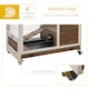 image 8 of PawHut Rabbit Cages, Guinea Pig Hutch w/ Roof & Wheels, No-Leak Tray, Brown