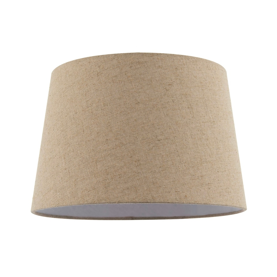 image 1 of Natural Oatmeal Textured Linen Fabric Lamp Shade with Cotton Lining Cream