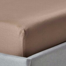 Homescapes Brown Organic Cotton Deep Fitted Sheet 18 inch 400 Thread count, King | Brown | King
