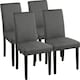 image 7 of Yaheetech Set of 4 Fabric Upholstered Dining Chairs with Solid Wood Legs N/A | Khaki